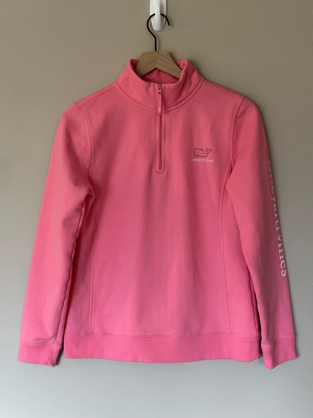 Vineyard Vines Women's Coral Pink Quarter-Zip Pullover